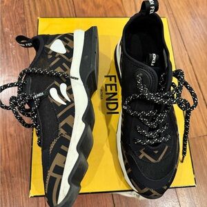 Fendi Black and White Athletic Shoes